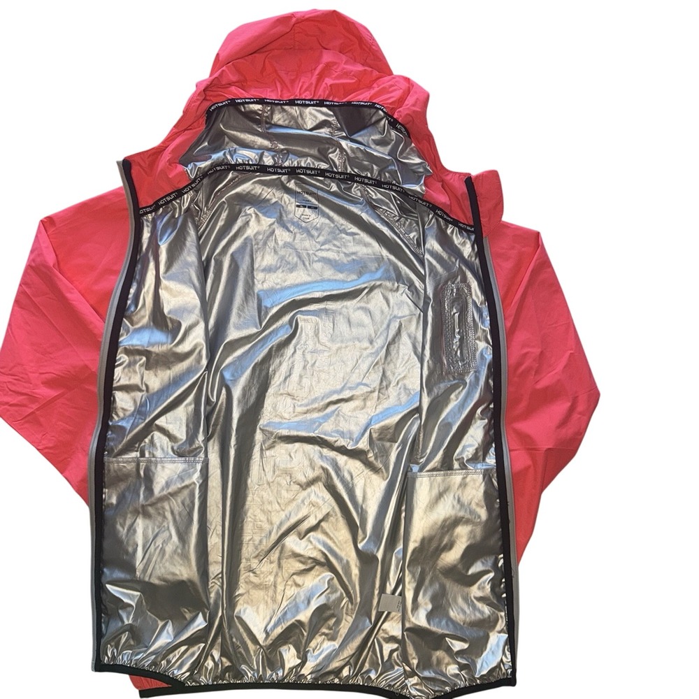 HOTSUIT Womens Hot Pink Sauna Hooded Jacket Weight Loss XL Exercise Sweat Jacket